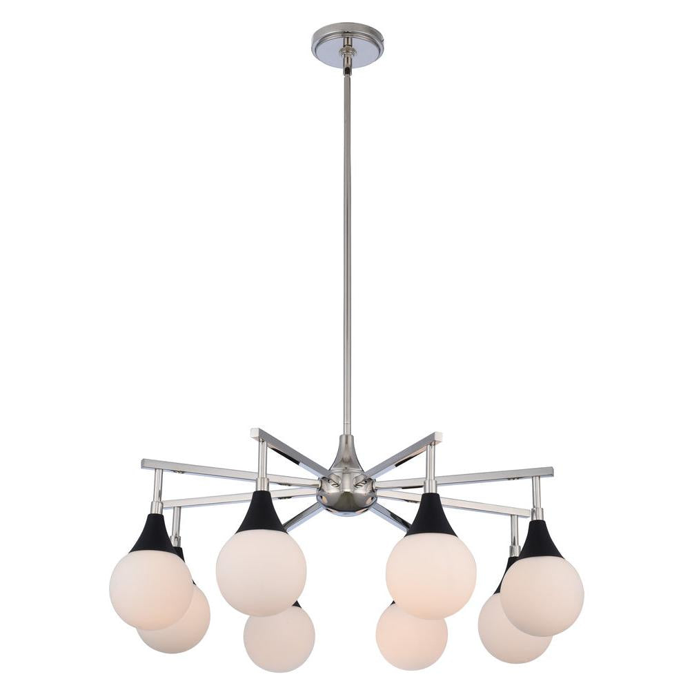 Bogart 28 Inch Wall Sconce – Matte Black w Polished Nickel – 508570BPN