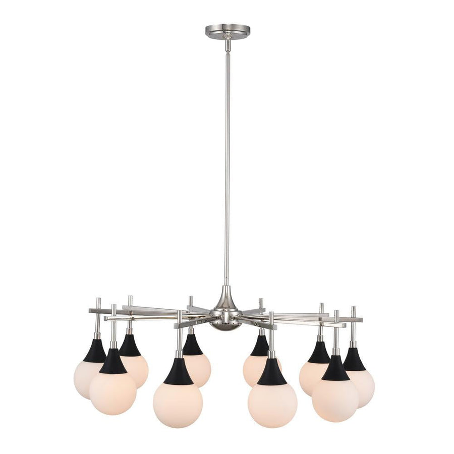 Bogart 32 Inch Wall Sconce – Matte Black w Polished Nickel – 508571BPN
