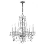 Crystorama Traditional Crystal 5086-CH-CL-I – 23 Inch – 6 Light – Chandelier – Clear Crystal – Polished Chrome – Damp Rated