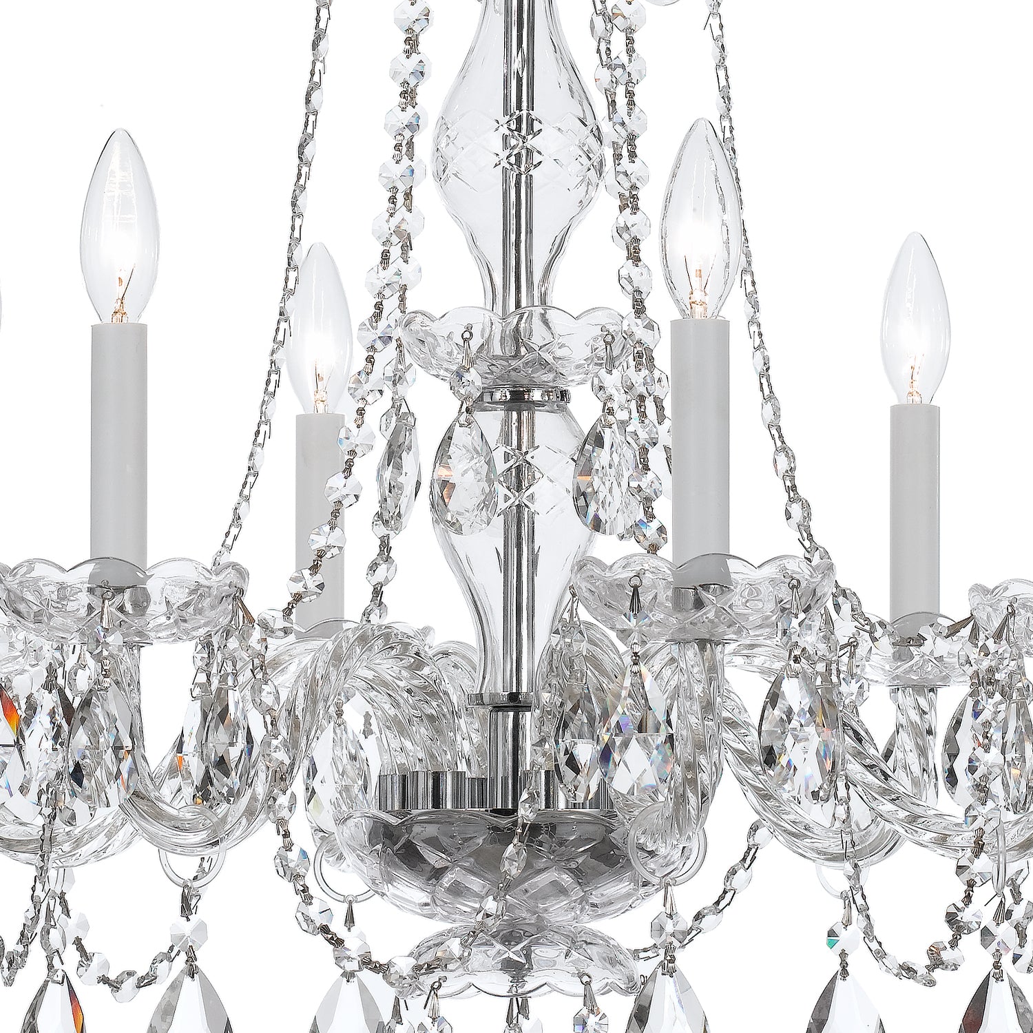 Crystorama Traditional Crystal 5086-CH-CL-MWP – 23 Inch – 6 Light – Chandelier – Clear Crystal – Polished Chrome – Damp Rated