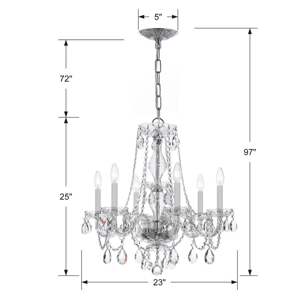 Crystorama TRADITIONAL CRYSTAL 5086-CH-CL-MWP Chandelier Americana - Polished Chrome