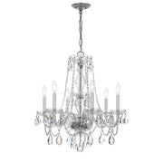 Crystorama Traditional Crystal 5086-CH-CL-S – 23 Inch – 6 Light – Chandelier – Clear Crystal – Polished Chrome – Damp Rated