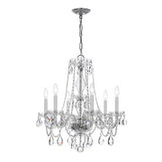 Crystorama Lighting 5086-CH-CL-S Traditional Crystal 6 Light, Damp Rated, Polished Chrome Chandelier