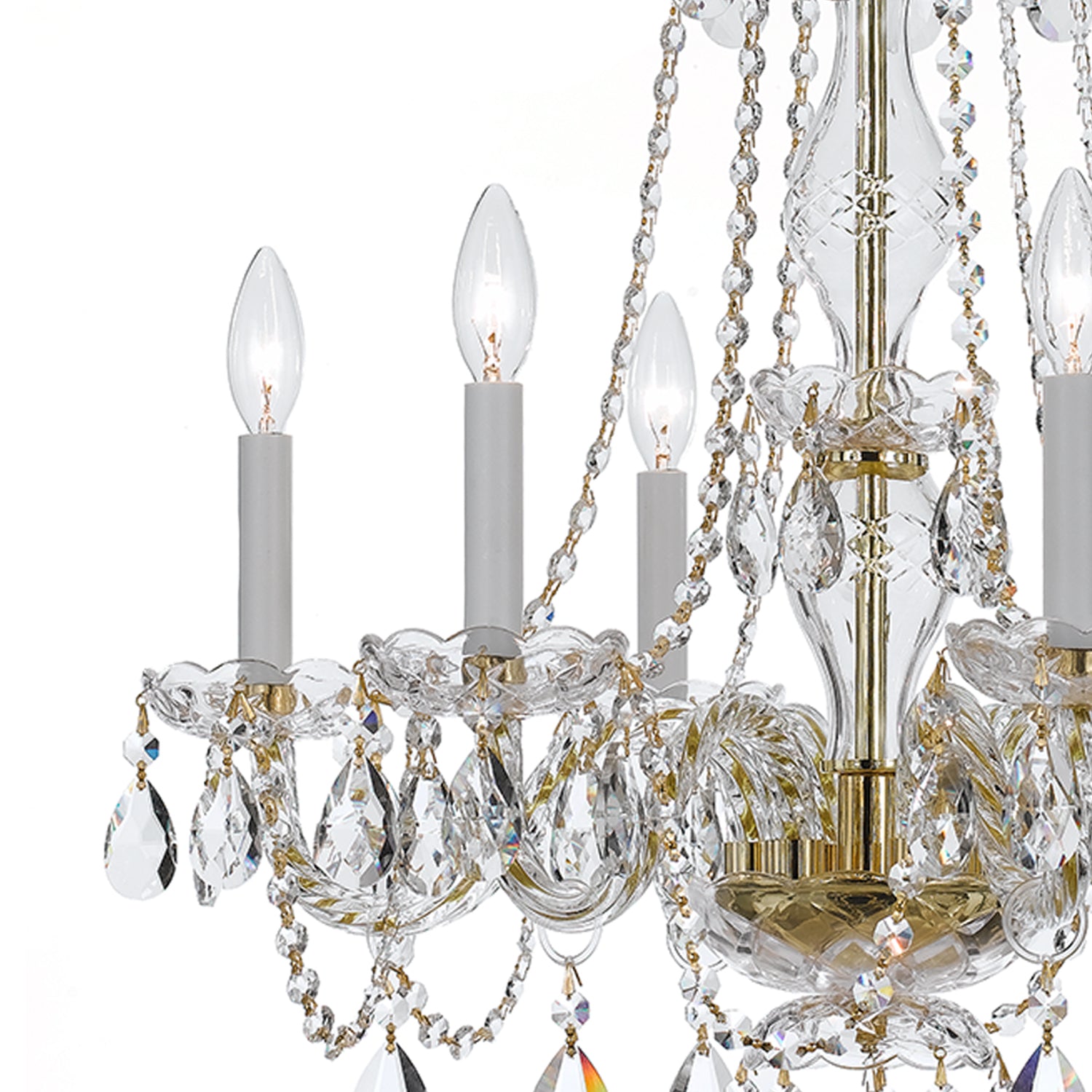 Crystorama Traditional Crystal 5086-PB-CL-MWP – 23 Inch – 6 Light – Chandelier – Clear Crystal – Polished Brass – Damp Rated