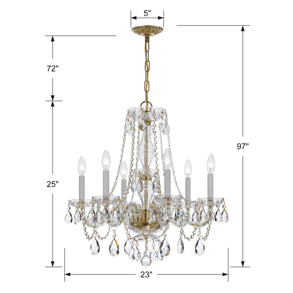 Crystorama TRADITIONAL CRYSTAL 5086-PB-CL-MWP Chandelier Americana - Polished Brass