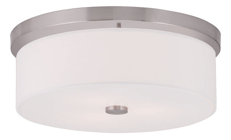 Livex Lighting MERIDIAN 50864-91 Flush Mount Casual - Brushed Nickel