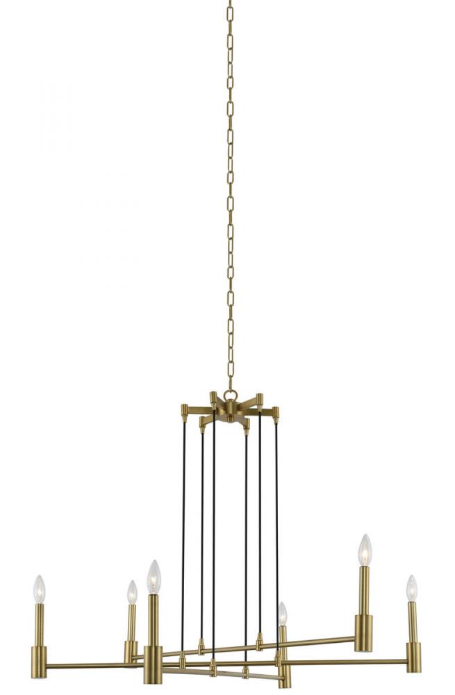 Kalco Lighting KINGSTON 509871WB Chandelier Mid Century Modern - Brass