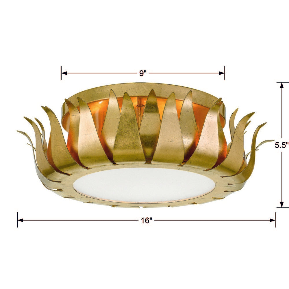 Crystorama BROCHE 510-GA Flush Mount Contemporary - Antique Gold