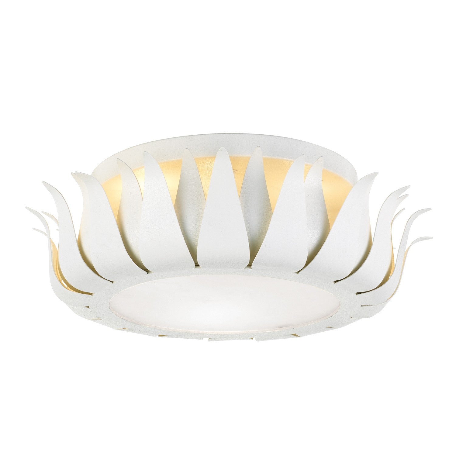 Crystorama Broche 510-MT – 16 Inch – 3 Light – Semi Flush Mount Light – Matte White – Damp Rated