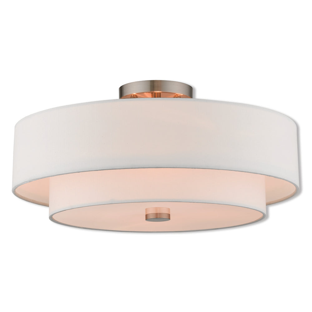 Livex Lighting MERIDIAN 51045-91 Flush Mount Casual - Brushed Nickel