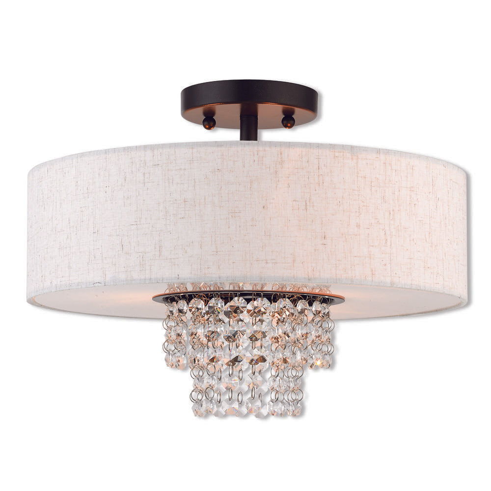 Livex Lighting CARLISLE 51096-92 Flush Mount Contemporary - English Bronze