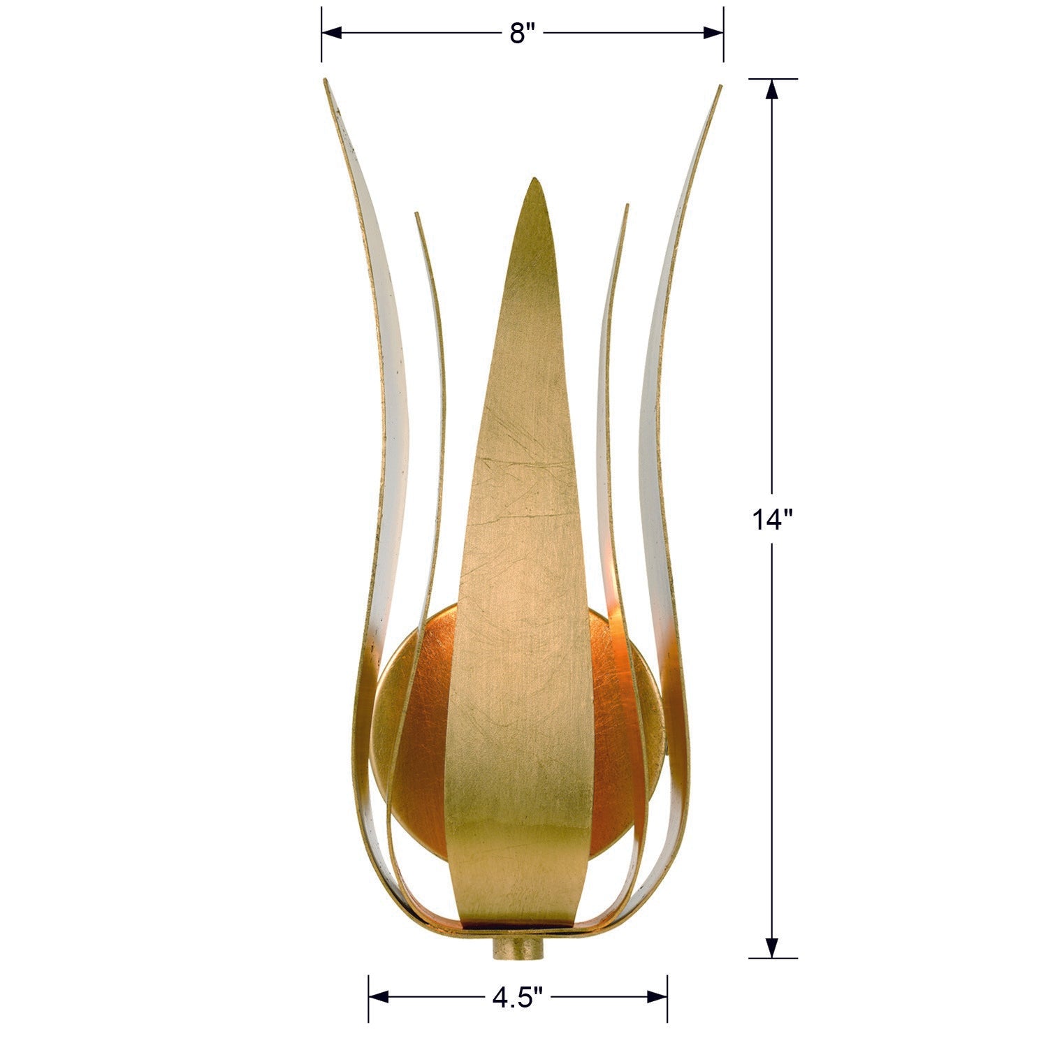 Crystorama Broche 511-GA – 8 Inch – 1 Light – Sconce – Antique Gold – Damp Rated