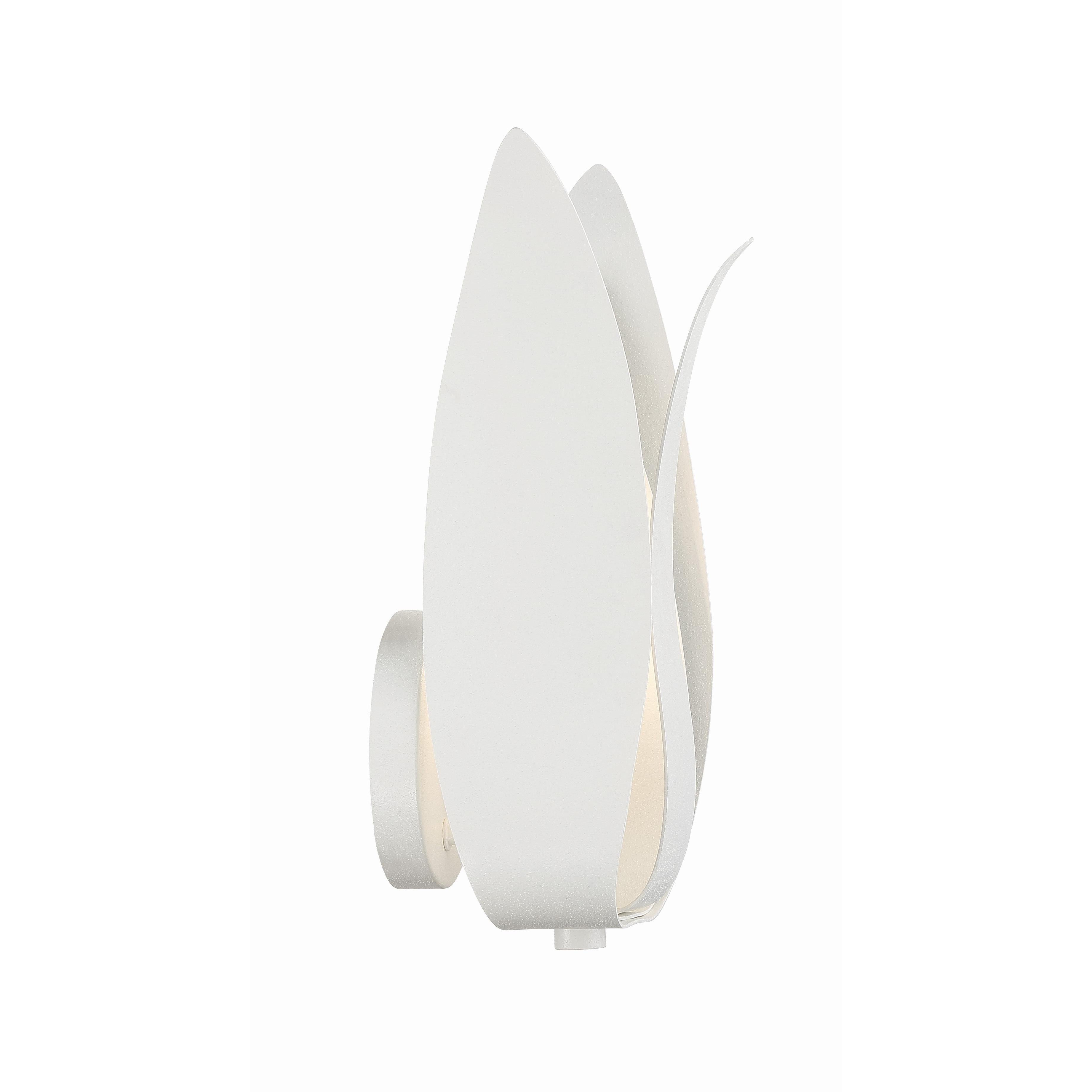Crystorama Broche 511-MT – 8 Inch – 1 Light – Sconce – Matte White – Damp Rated