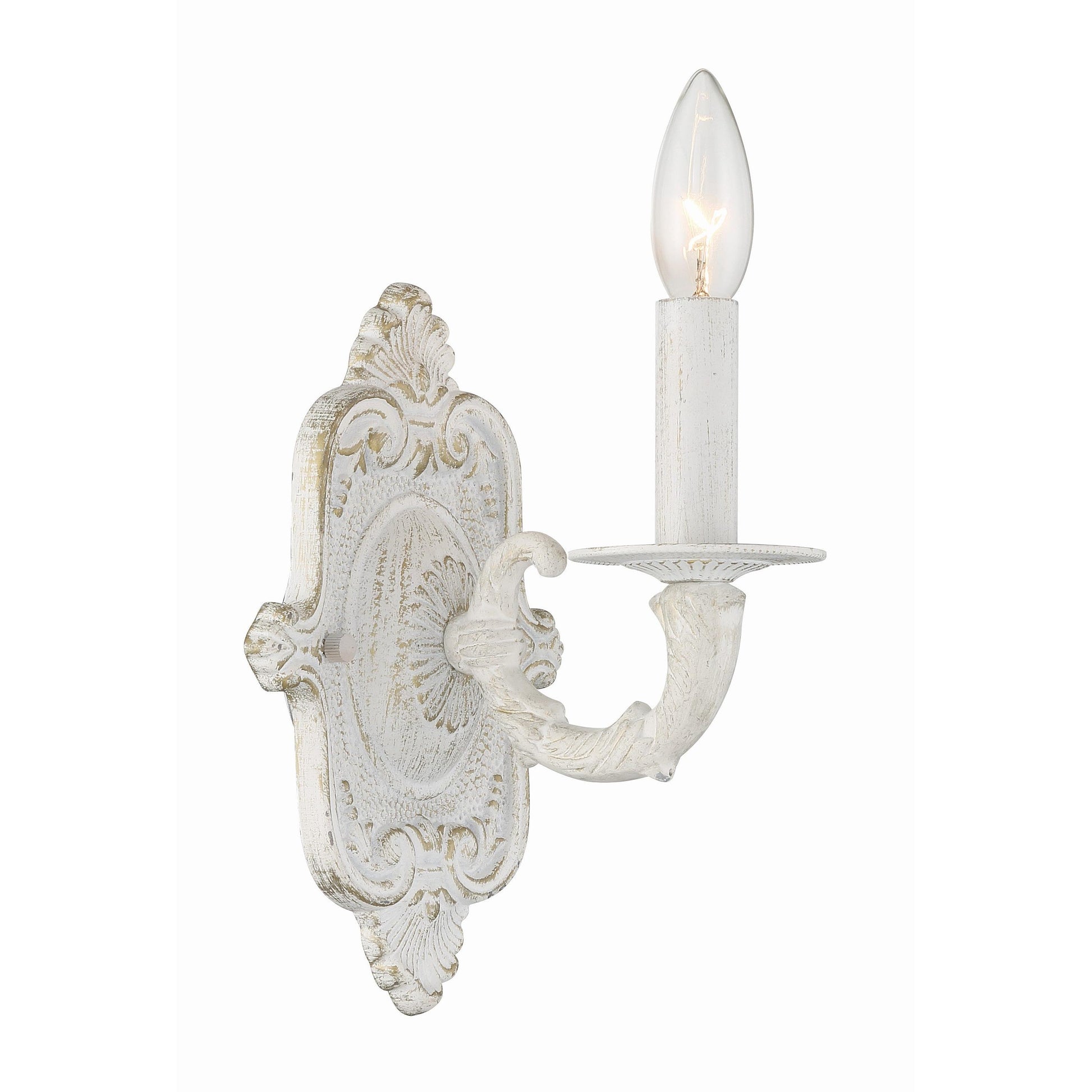 Crystorama Paris Market 5111-AW – 5 Inch – 1 Light – Sconce – Antique White – Dry Rated