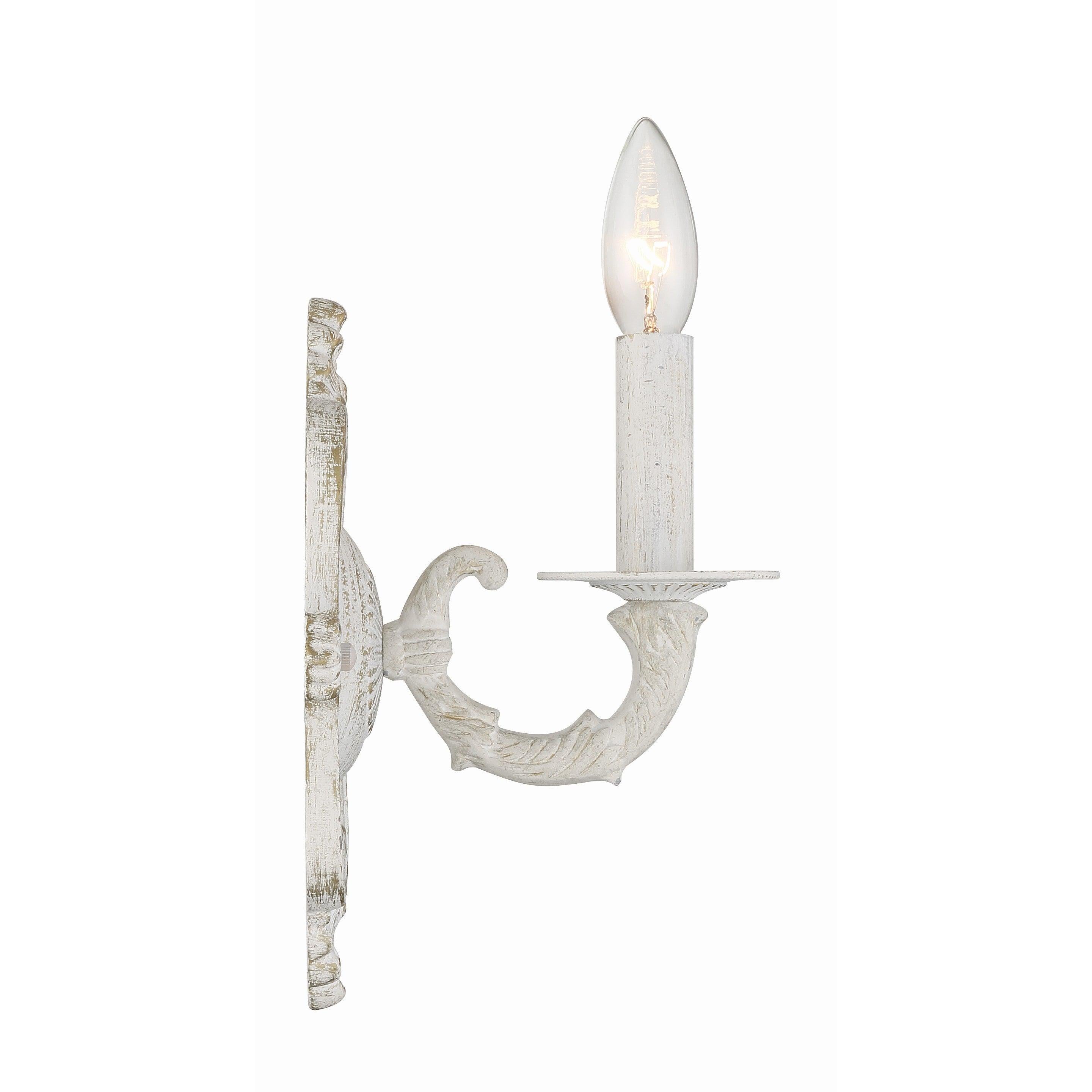 Crystorama Paris Market 5111-AW – 5 Inch – 1 Light – Sconce – Antique White – Dry Rated