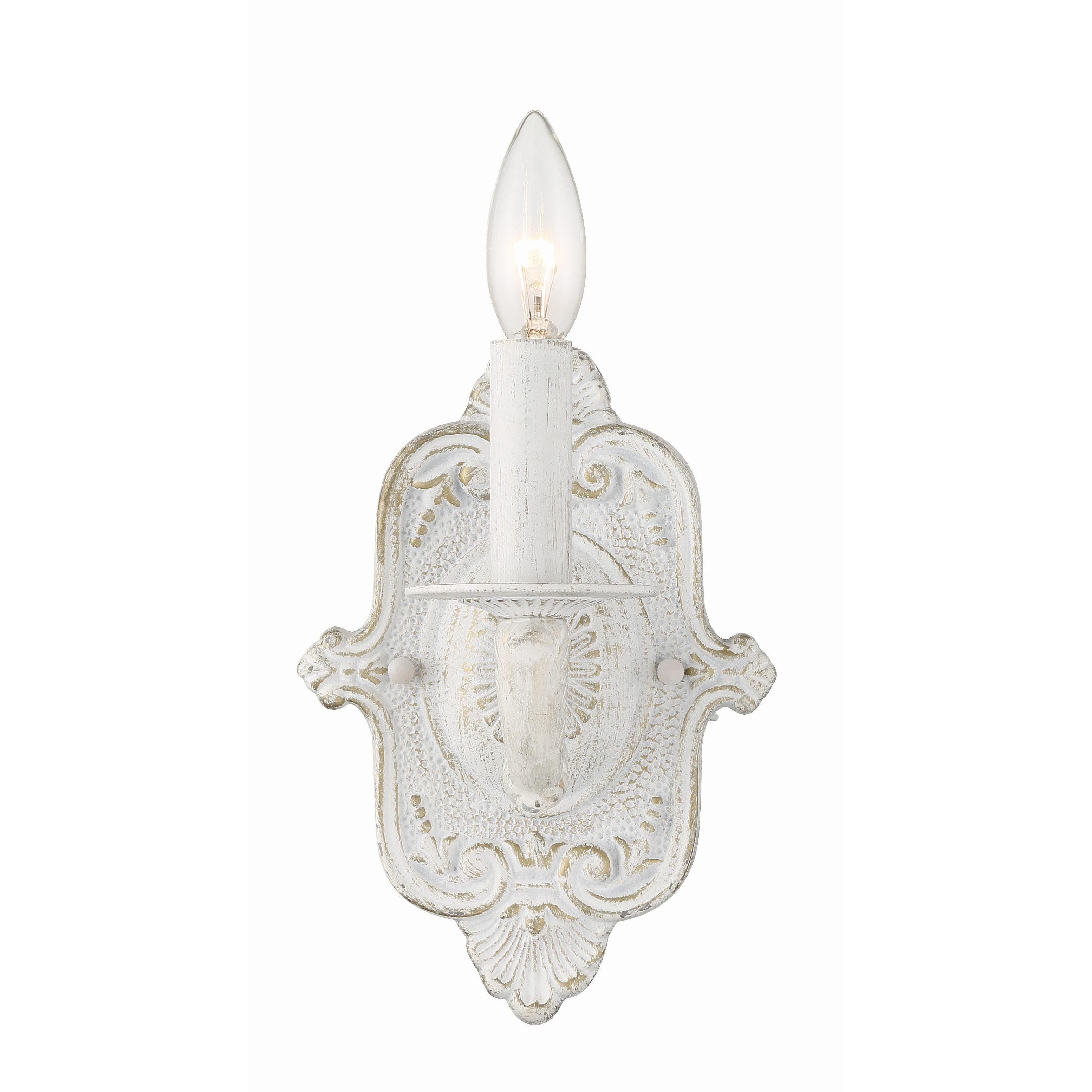 Crystorama Paris Market 5111-AW – 5 Inch – 1 Light – Sconce – Antique White – Dry Rated