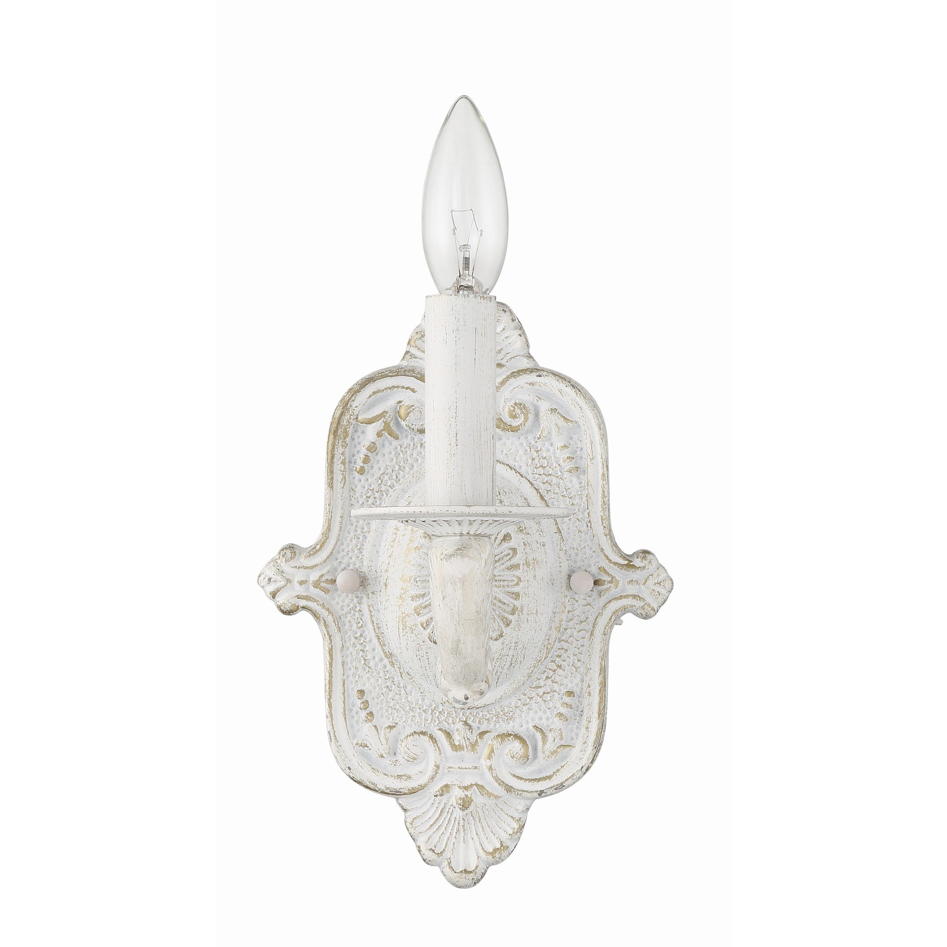 Crystorama Paris Market 5111-AW – 5 Inch – 1 Light – Sconce – Antique White – Dry Rated