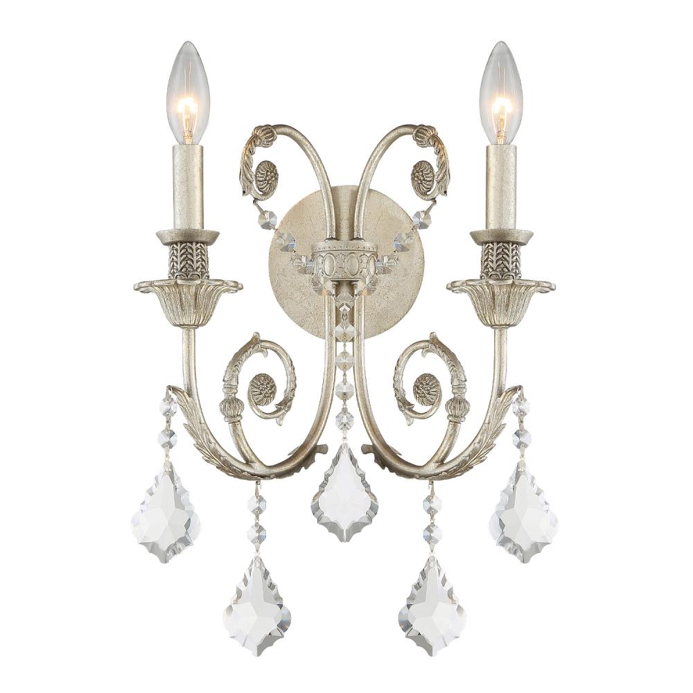 Crystorama REGIS 5112-OS-CL-MWP Sconce Americana - Olde Silver