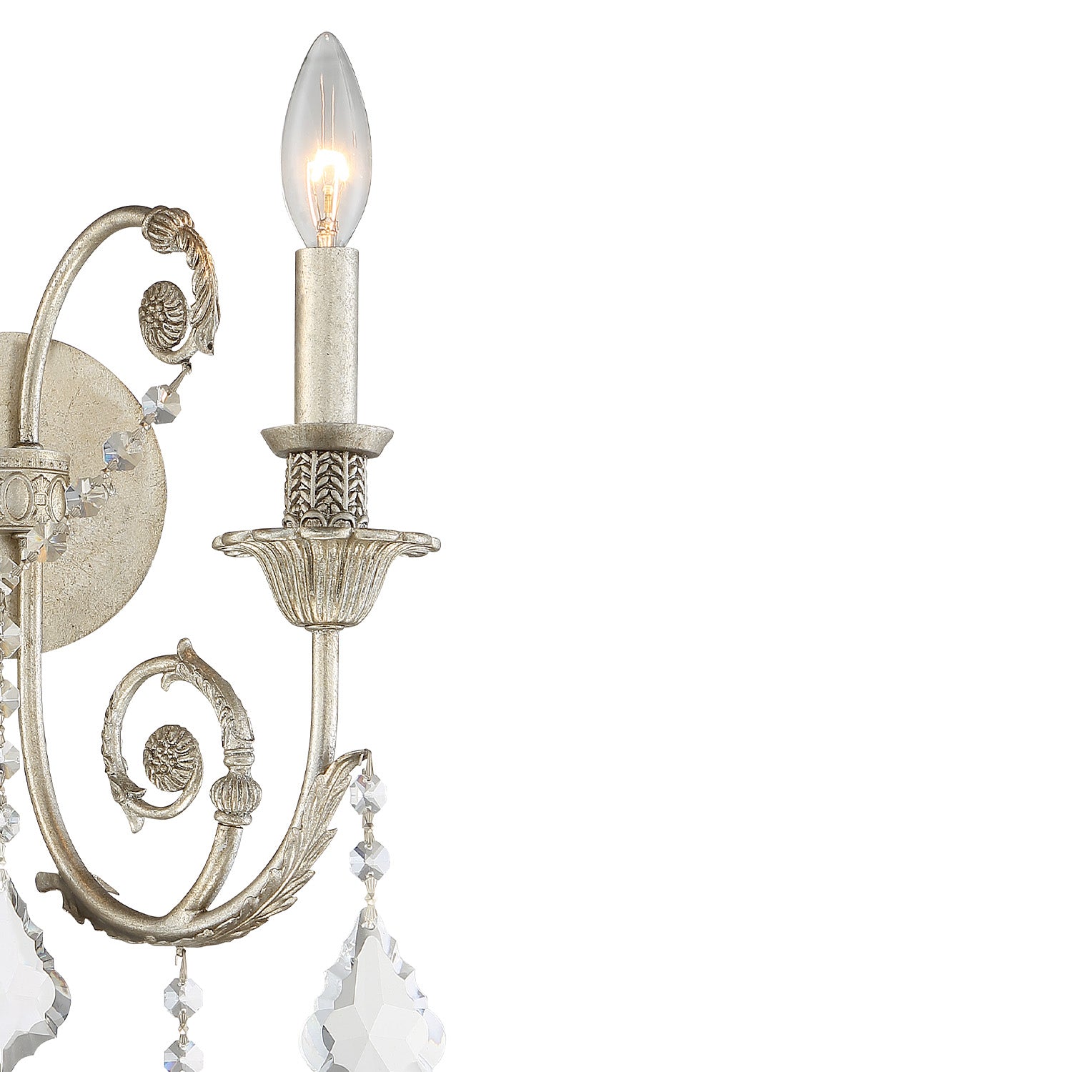 Crystorama Regis 5112-OS-CL-MWP – 12.5 Inch – 2 Light – Sconce – Clear Crystal – Olde Silver – Damp Rated