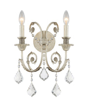 Crystorama Regis 5112-OS-CL-SAQ – 12.5 Inch – 2 Light – Sconce – Clear Crystal – Olde Silver – Damp Rated