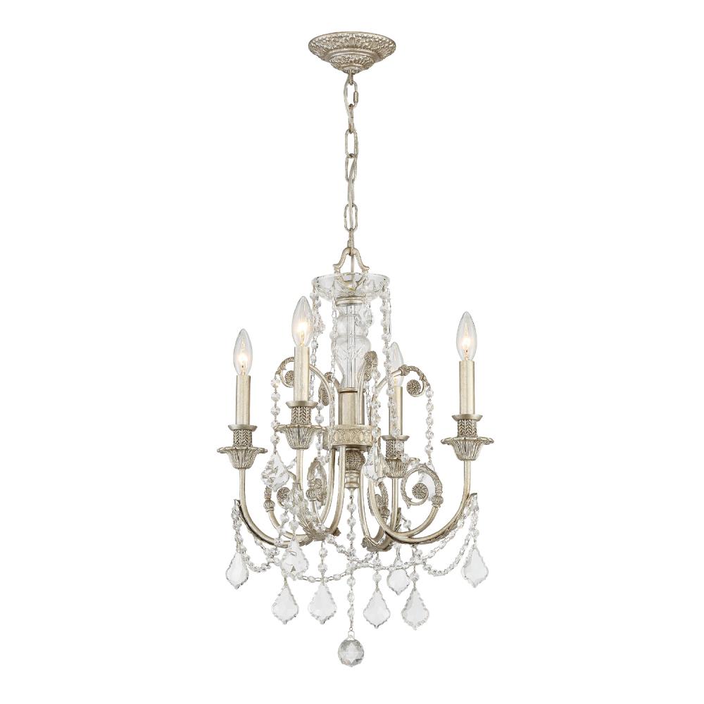 Crystorama REGIS 5114-OS-CL-MWP Mini Chandelier Americana - Olde Silver