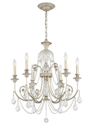 Crystorama Regis 5116-OS-CL-MWP – 26 Inch – 6 Light – Chandelier – Clear Crystal – Olde Silver – Damp Rated