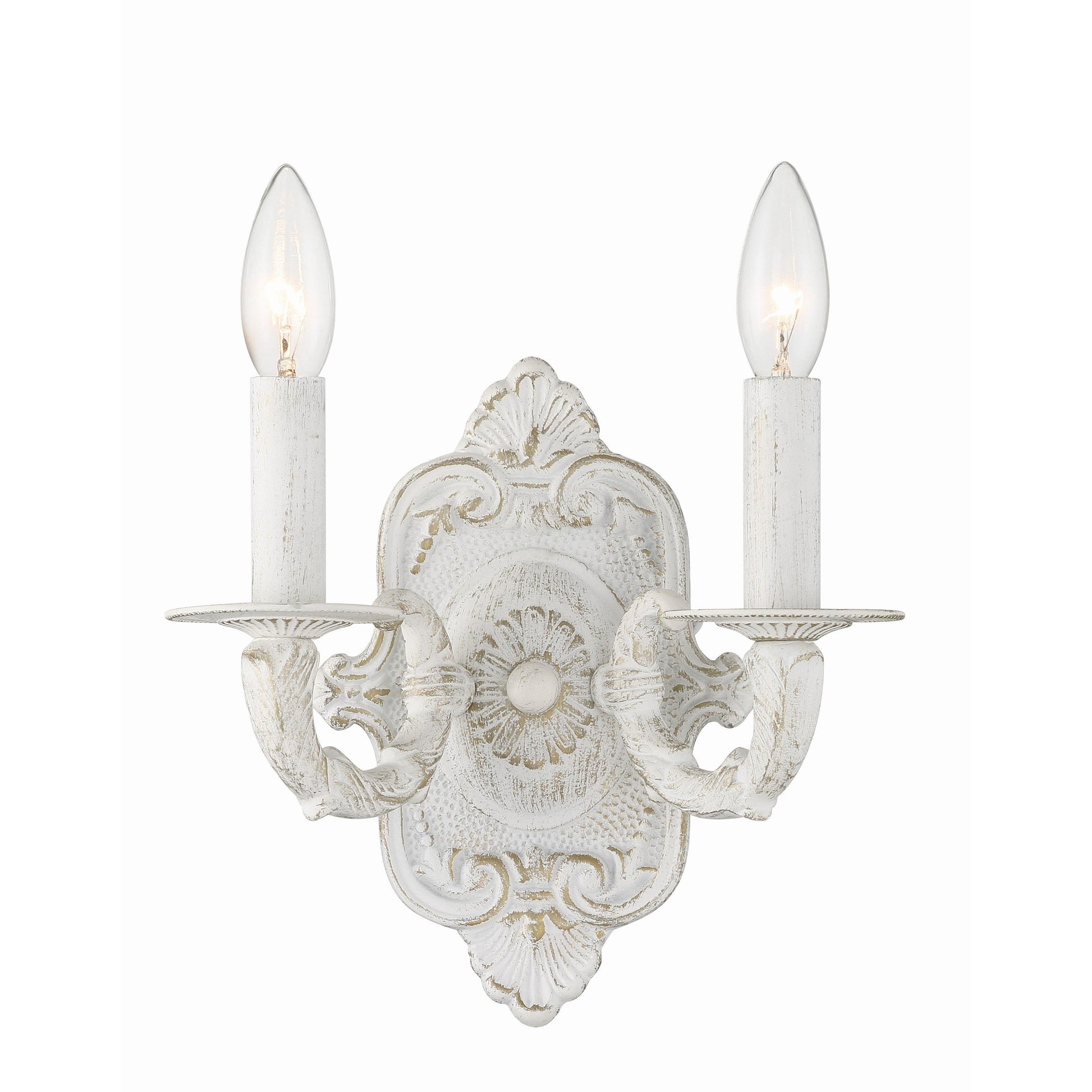 Crystorama Paris Market 5122-AW – 10 Inch – 2 Light – Sconce – Antique White – Dry Rated