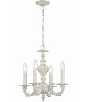 Crystorama Paris Market 5124-AW – 13.5 Inch – 4 Light – Chandelier – Antique White – Damp Rated