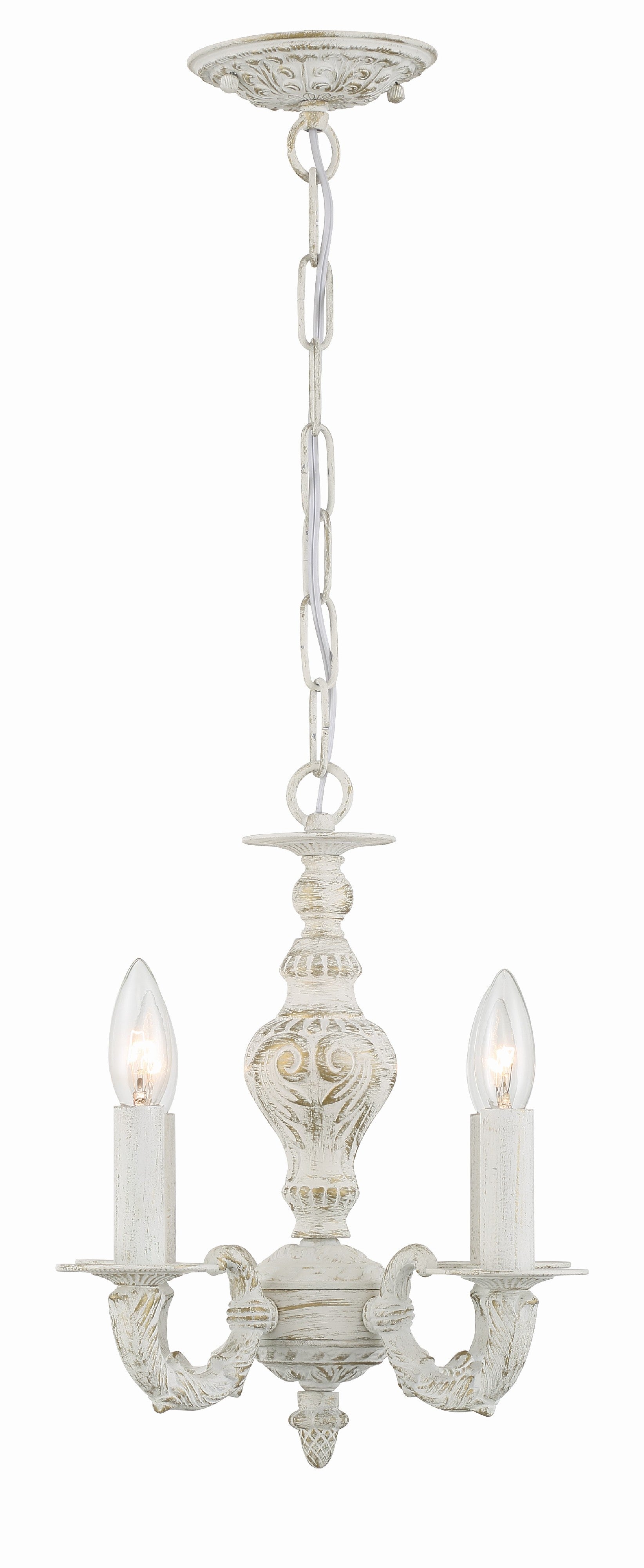 Crystorama Paris Market 5124-AW – 13.5 Inch – 4 Light – Chandelier – Antique White – Damp Rated