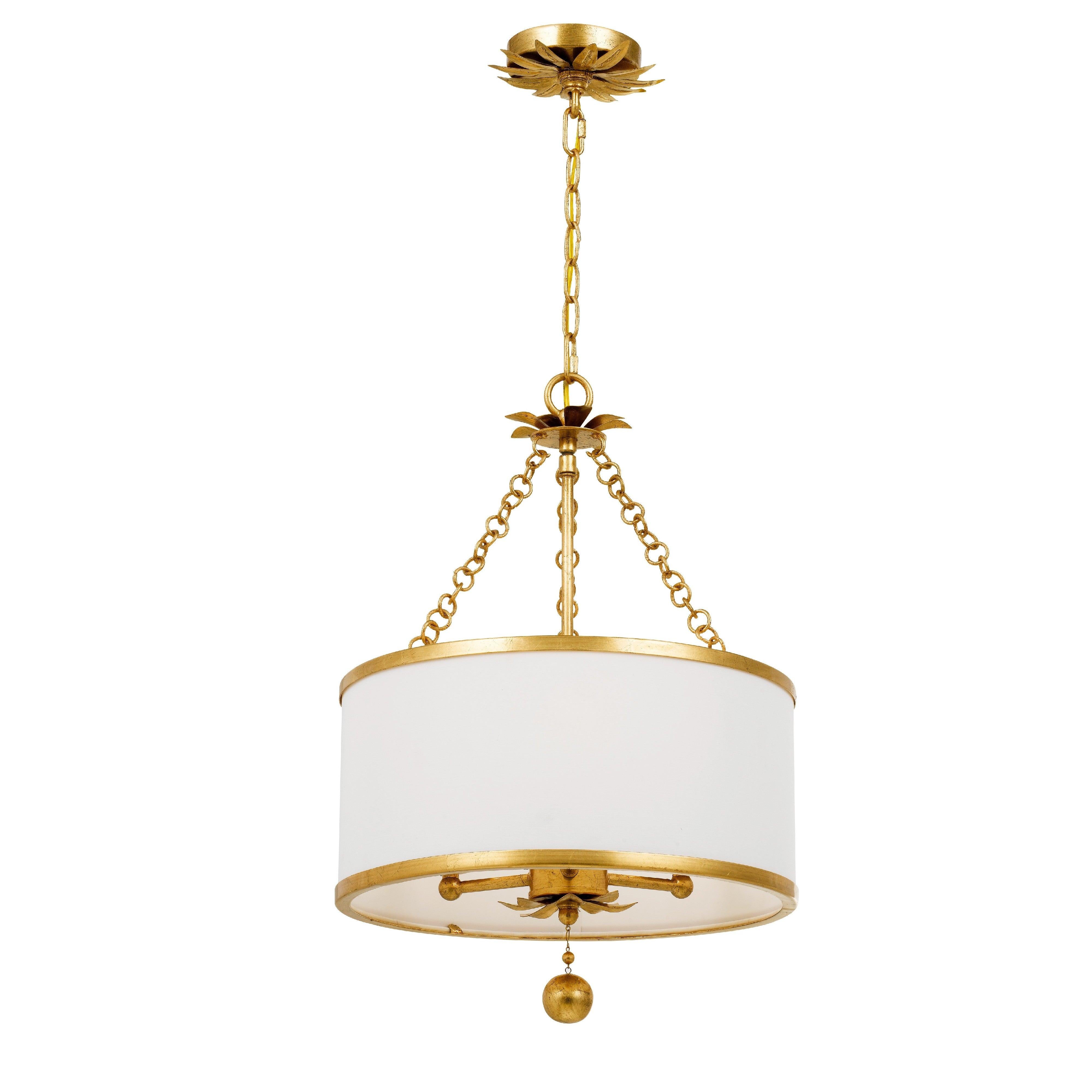 Crystorama Broche 513-GA – 14 Inch – 3 Light – Chandelier – Antique Gold – Dry Rated