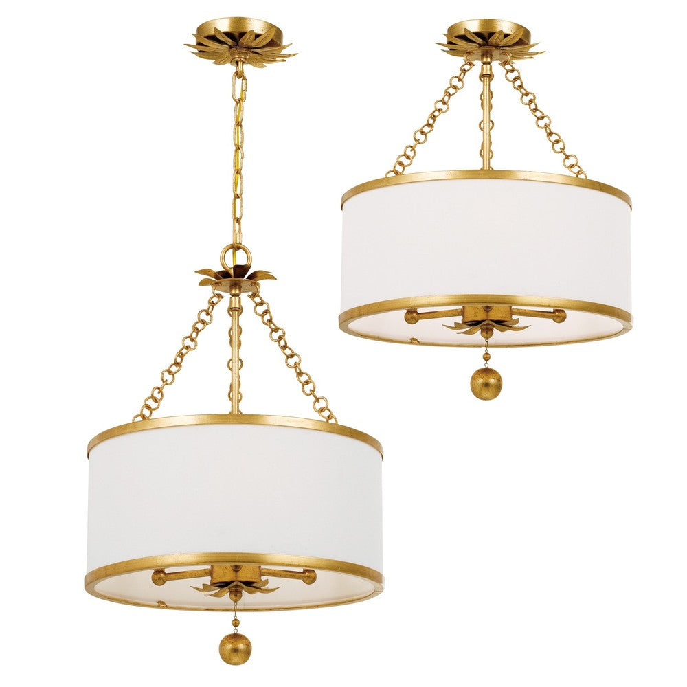 Crystorama BROCHE 513-GA Chandelier Contemporary - Antique Gold