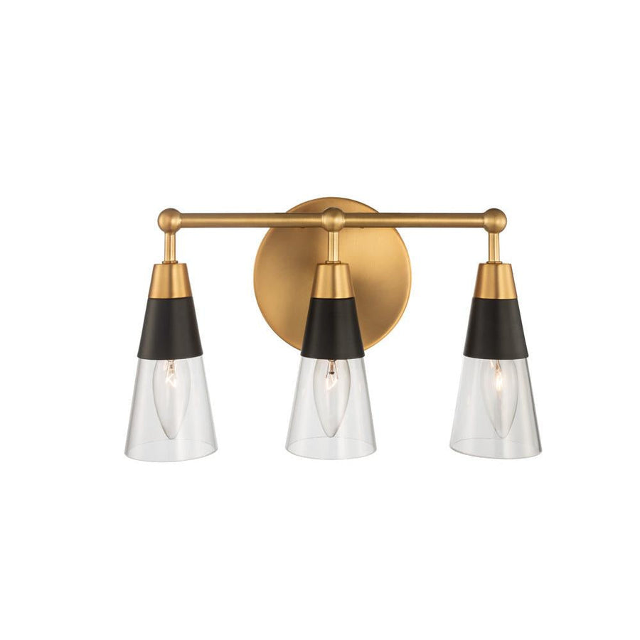 Ponti 4 Inch Bath Vanity Light – Matte Black w New Brass – 513133BNB