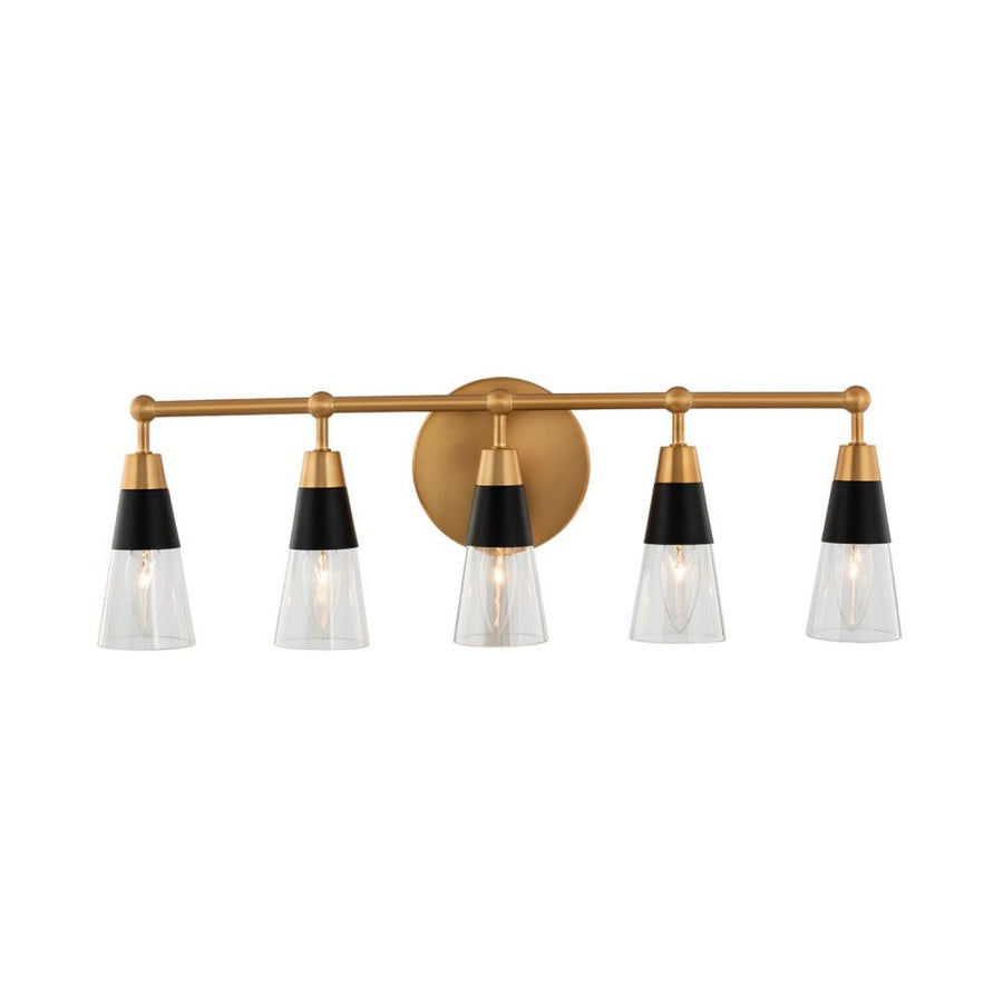 Ponti 4 Inch Bath Vanity Light – Matte Black w New Brass – 513135BNB
