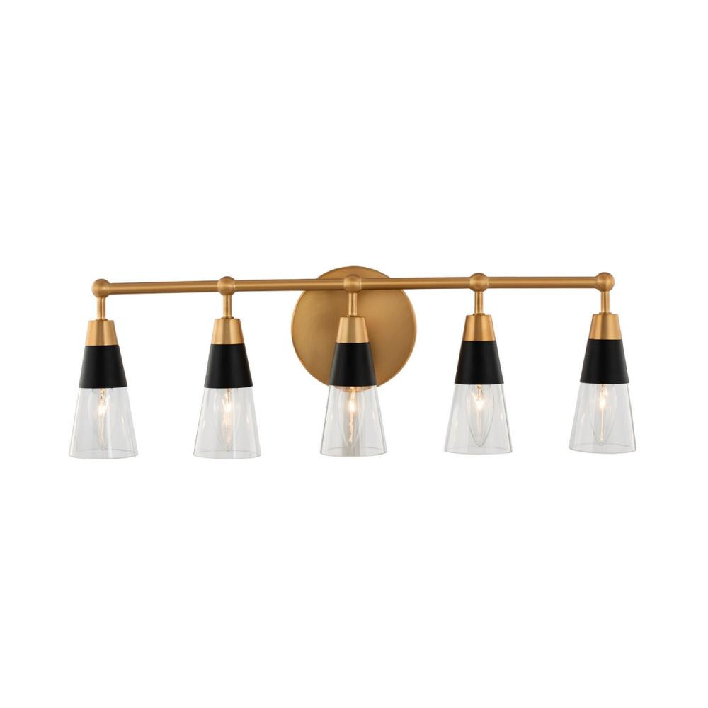 Ponti 4 Inch Bath Vanity Light – Matte Black w New Brass – 513135BNB