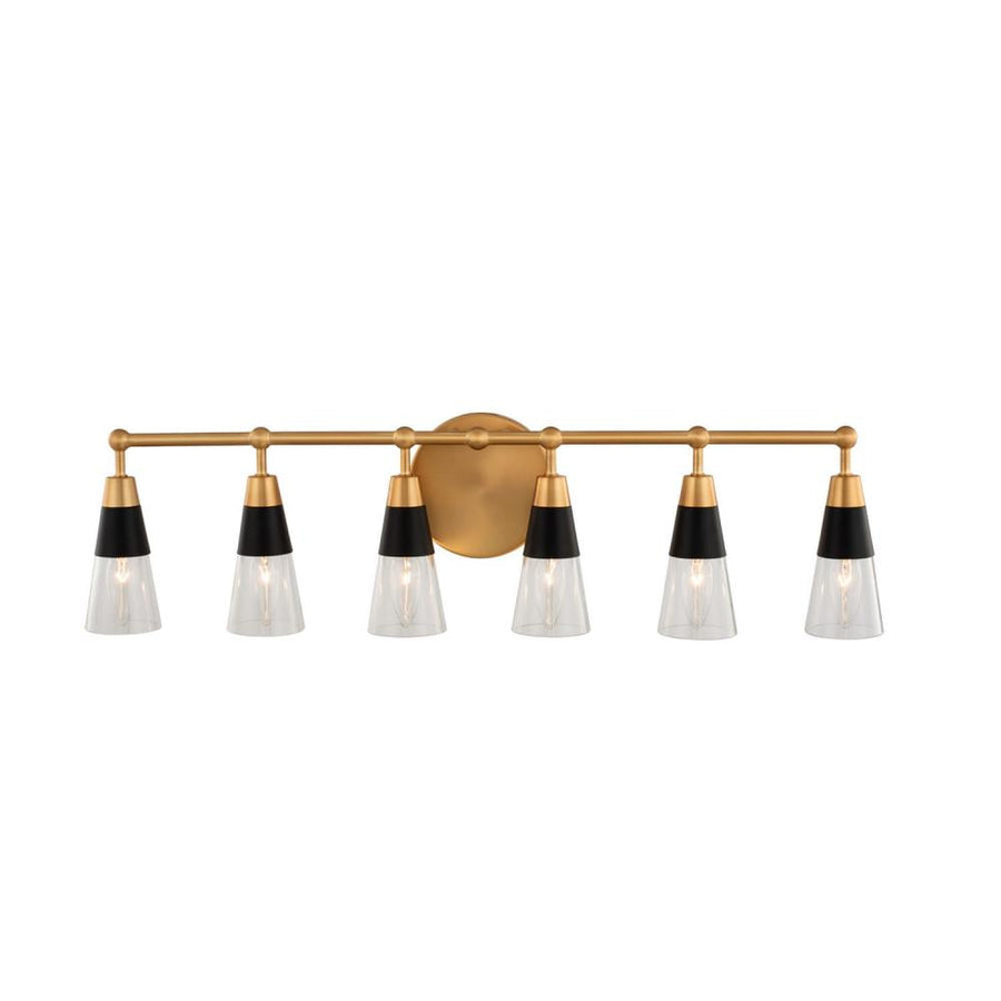 Ponti 4 Inch Bath Vanity Light – Matte Black w New Brass – 513136BNB
