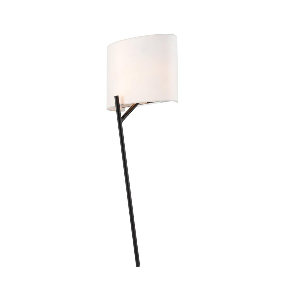Tahoe 4 Inch Wall Sconce – Matte Black w Polished Nickel – 513421BPN