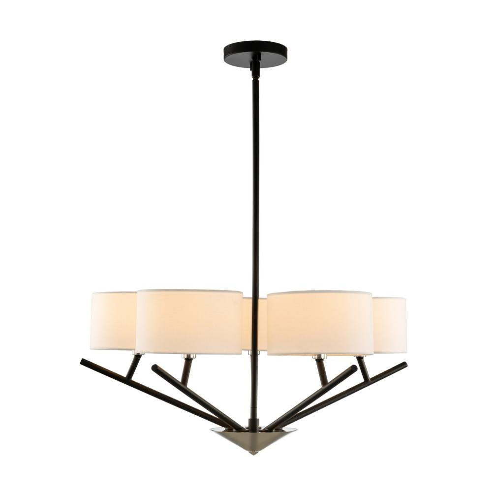 Tahoe 26 Inch Chandelier – Matte Black w Polished Nickel – 513471BPN