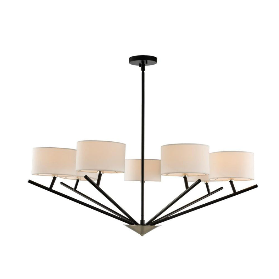 Tahoe 38 Inch Chandelier – Matte Black w Polished Nickel – 513473BPN