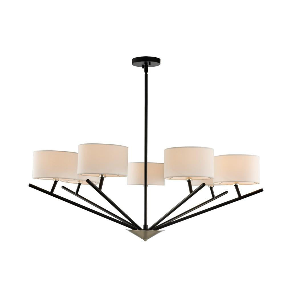 Tahoe 38 Inch Chandelier – Matte Black w Polished Nickel – 513473BPN