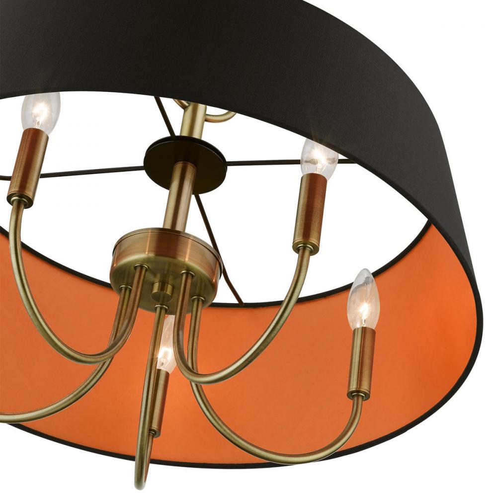 Livex Lighting PALMA 51355-01 Pendant Transitional - Antique Brass