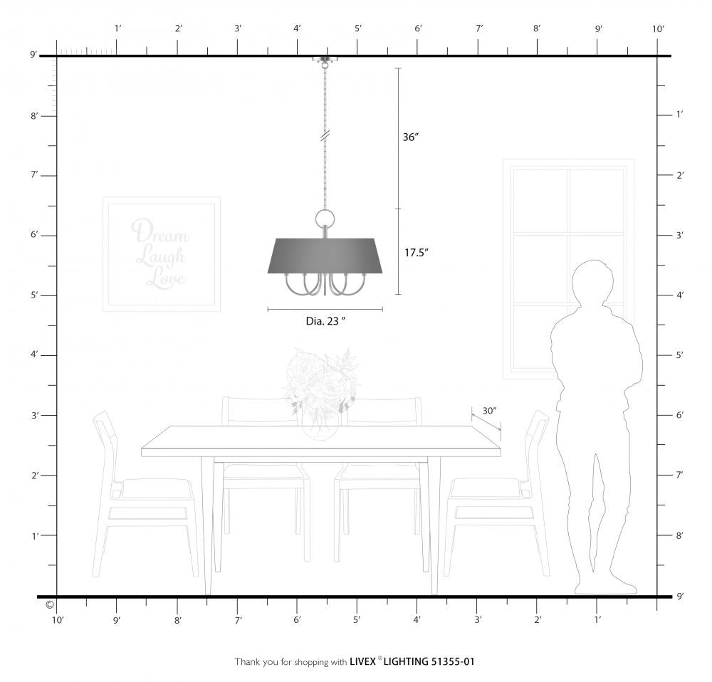 Livex Lighting PALMA 51355-01 Pendant Transitional - Antique Brass