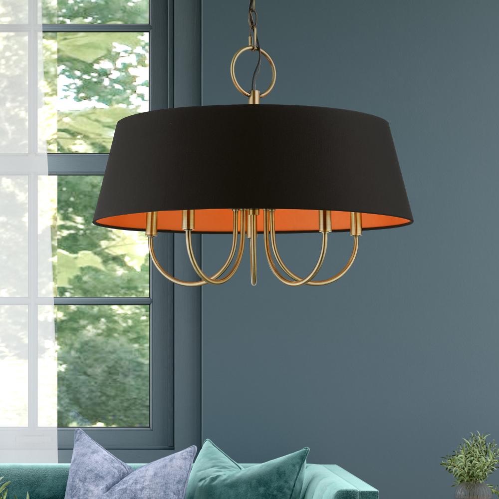 Livex Lighting PALMA 51355-01 Pendant Transitional - Antique Brass