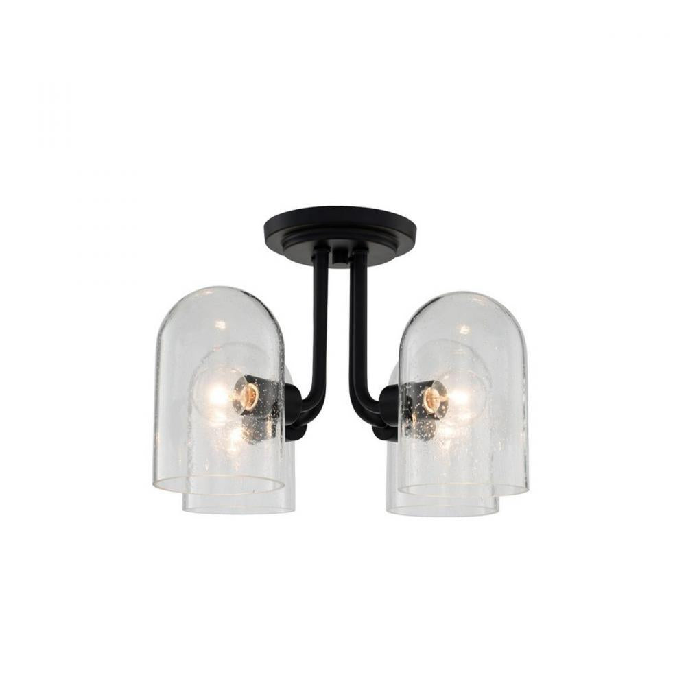 Cupola 15 Inch Semi Flush Mount – Matte Black – 514045MB