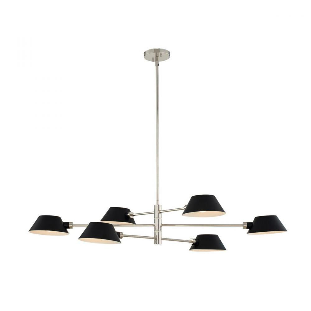 Bruno 44 Inch Wall Sconce – Matte Black w/ Polished Nickel – 514161BPN