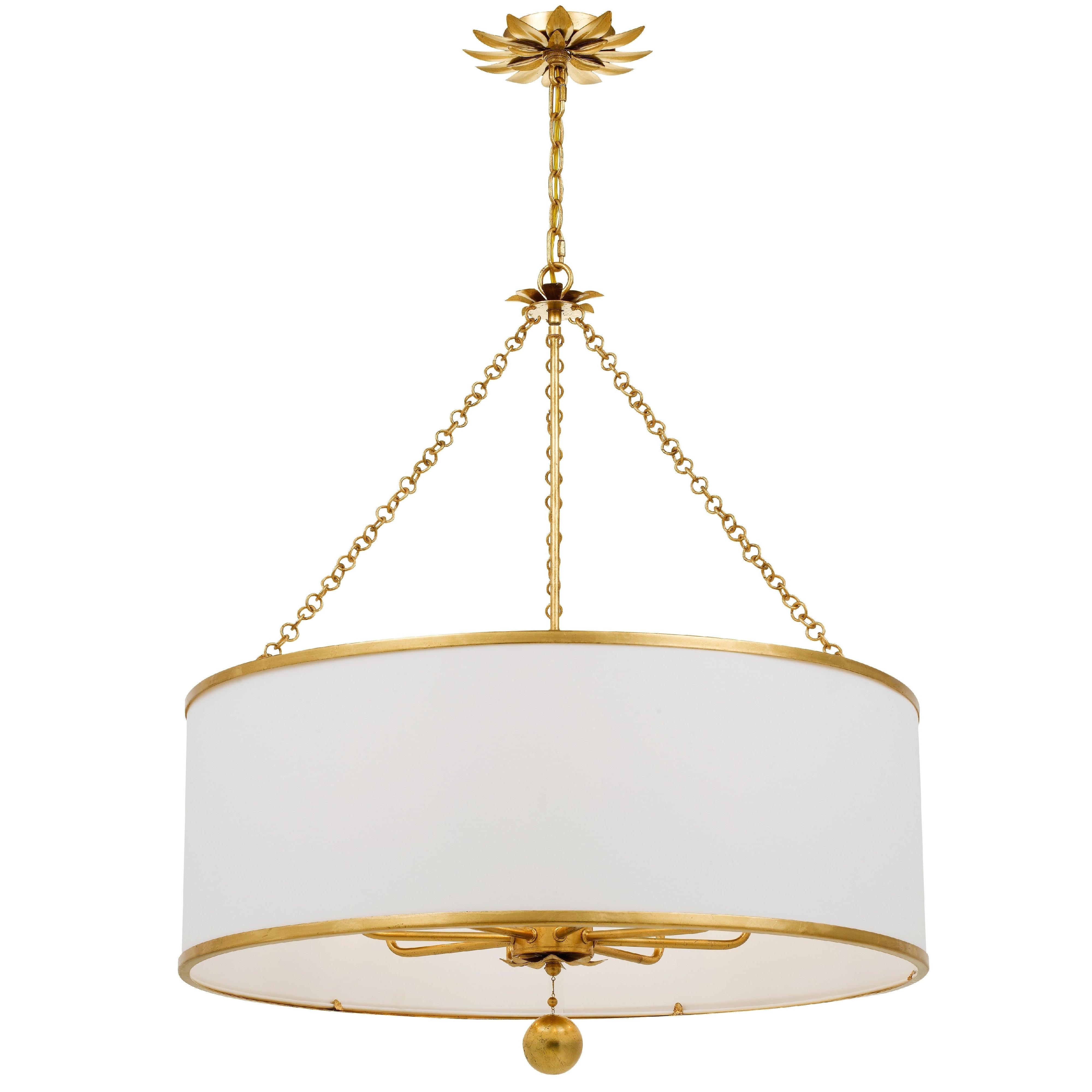 Crystorama Broche 515-GA – 29 Inch – 8 Light – Chandelier – Antique Gold – Dry Rated