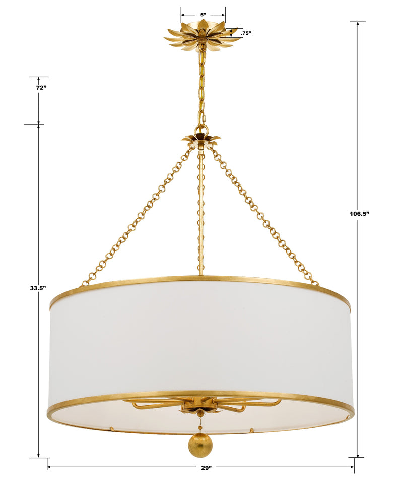 Crystorama BROCHE 515-GA Chandelier Contemporary - Antique Gold