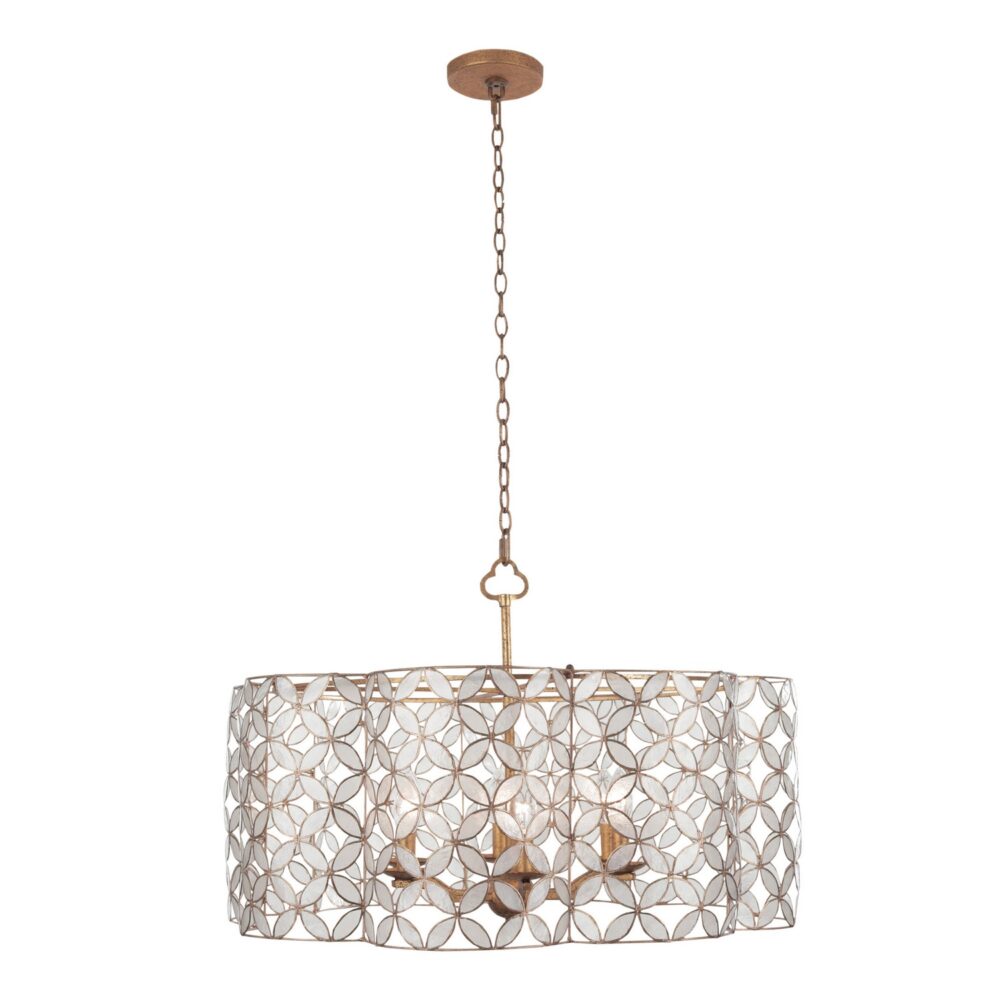 Maurelle 27 Inch Pendant – Oxidized Gold Leaf – 515050OL