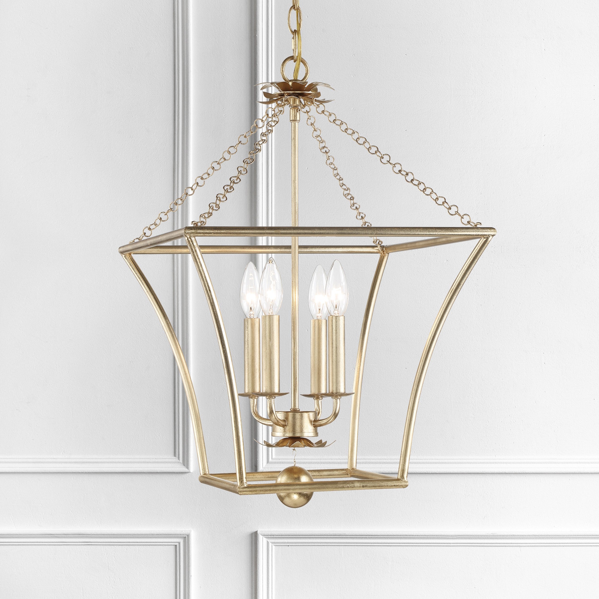Crystorama Broche 516-GA – 16 Inch – 4 Light – Chandelier – Antique Gold – Damp Rated