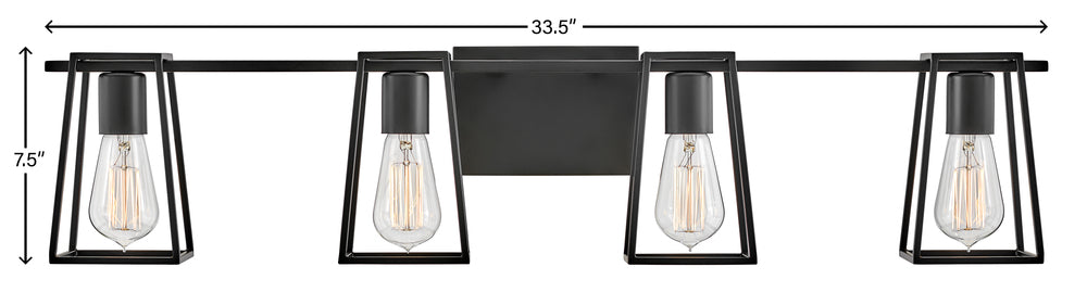 Hinkley Lighting FILMORE 5164BK Bathroom Fixture Industrial - Black (OPEN BOX)