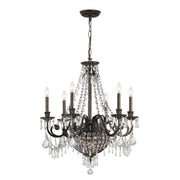 Crystorama Vanderbilt 5166-EB-CL-MWP – 27 Inch – 6 Light – Chandelier – English Bronze – Damp Rated